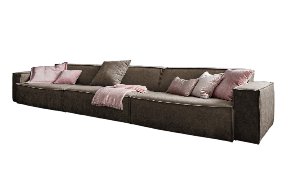 KAWOLA Sofa SAMU Riesensofa Stoff dunkelbraun