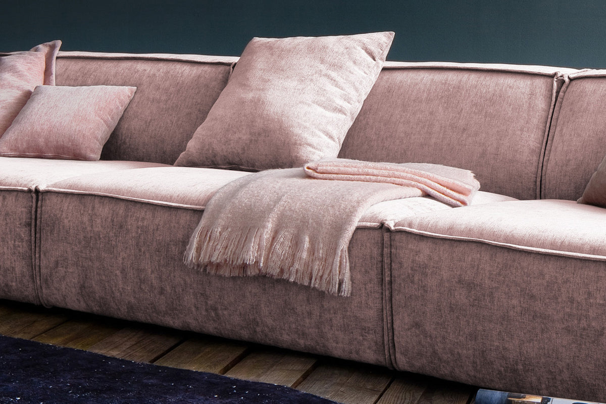 KAWOLA Sofa SAMU Riesensofa Stoff rosa