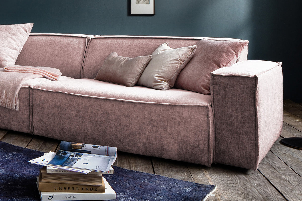 KAWOLA Sofa SAMU Riesensofa Stoff rosa