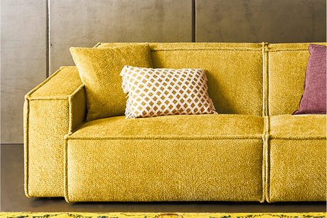 KAWOLA Sofa SAMU Stoff gelb