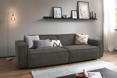 KAWOLA Sofa SAMU Stoff grau, 3-Sitzer