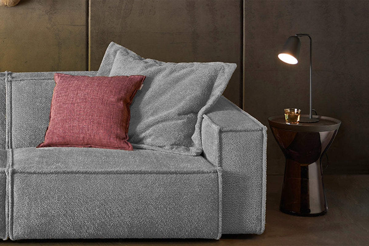 KAWOLA Sofa SAMU Stoff grau