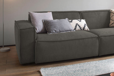 KAWOLA Sofa SAMU Stoff grau