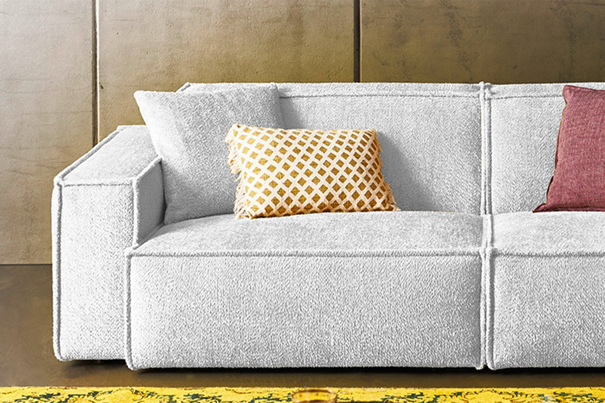KAWOLA Sofa SAMU Stoff hellgrau