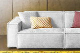 KAWOLA Sofa SAMU Stoff hellgrau