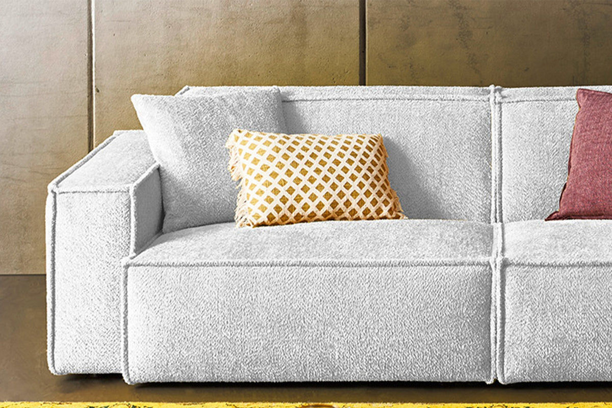 KAWOLA Sofa SAMU Stoff hellgrau