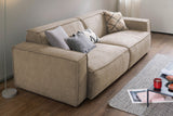 KAWOLA Sofa SAMU Stoff taupe, 2-Sitzer