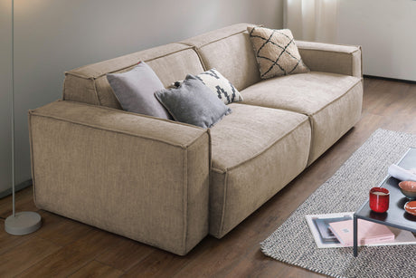 KAWOLA Sofa SAMU Stoff taupe, 2-Sitzer