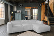 KAWOLA Sofa VALAR Ecksofa Stoff silber Recamiere rechts