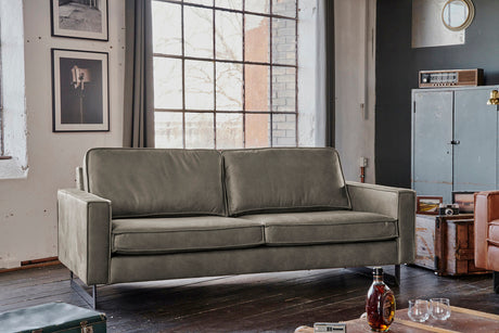 KAWOLA Sofa VILNIUS Lederfaserstoff anthrazit, 2-Sitzer
