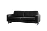 KAWOLA Sofa VILNIUS Lederfaserstoff schwarz
