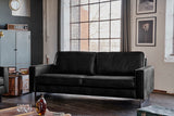 KAWOLA Sofa VILNIUS Lederfaserstoff schwarz, 2-Sitzer