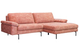 KAWOLA Sofa VISAO Ecksofa Velvet Recamiere rechts rosa