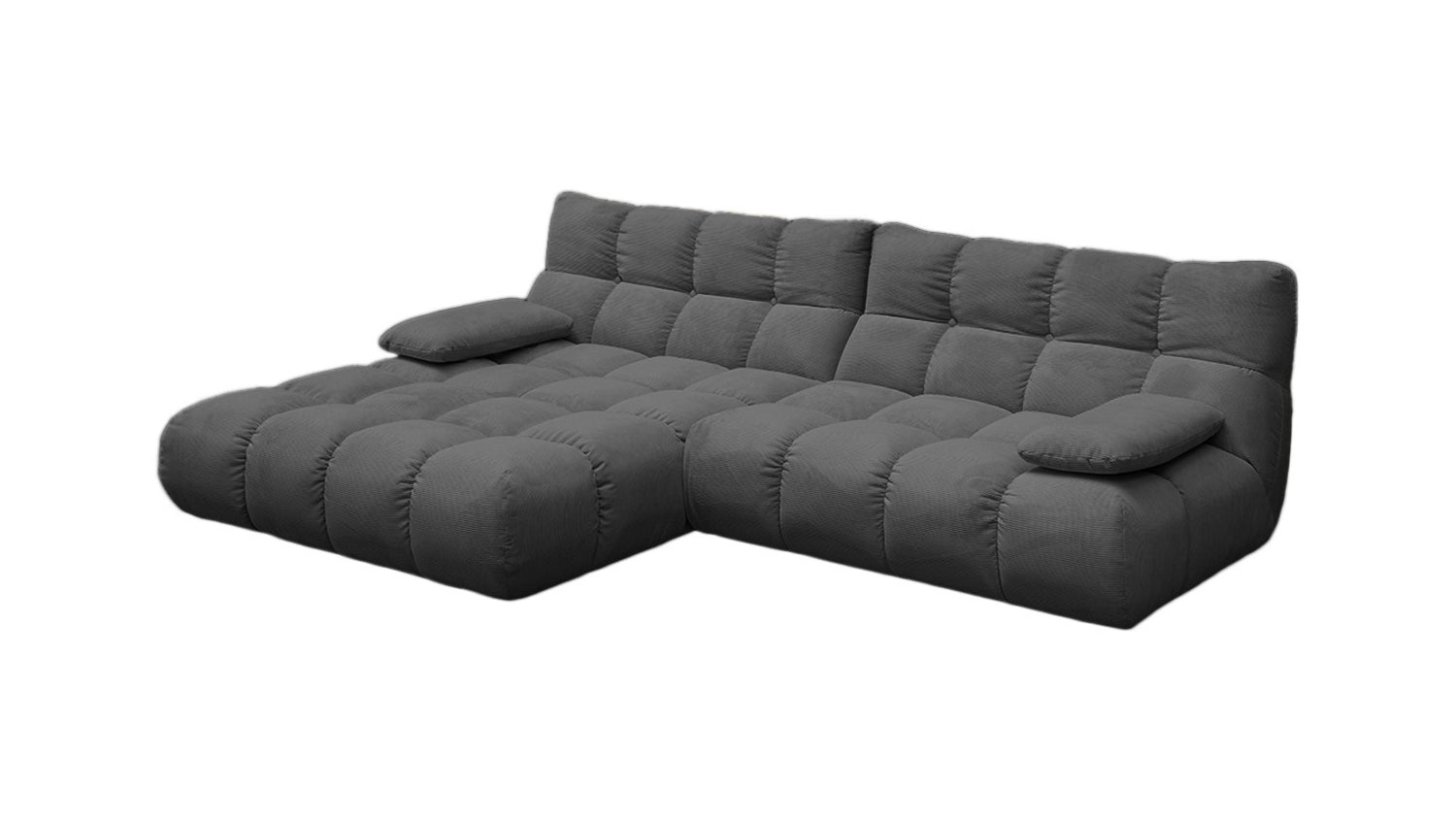 KAWOLA Sofa VIVIEN Ecksofa Feincord anthrazit