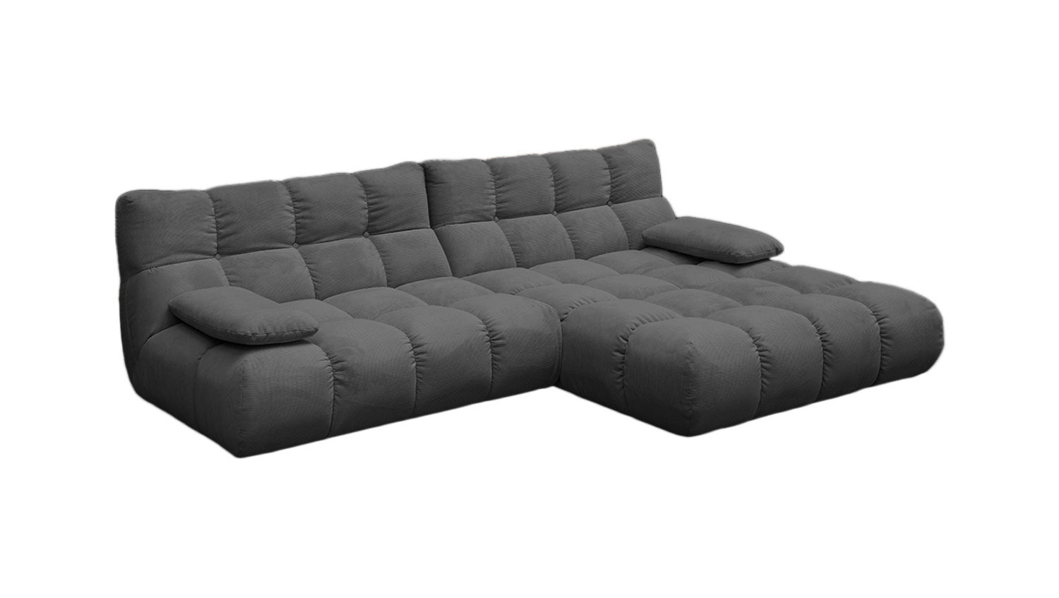 KAWOLA Sofa VIVIEN Ecksofa Feincord anthrazit