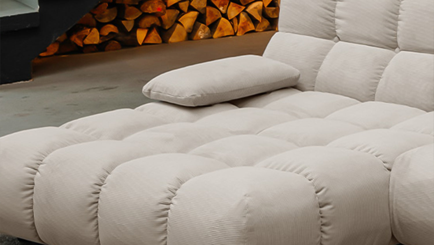 KAWOLA Sofa VIVIEN Ecksofa Feincord beige