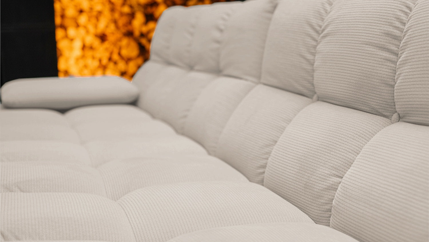 KAWOLA Sofa VIVIEN Ecksofa Feincord beige