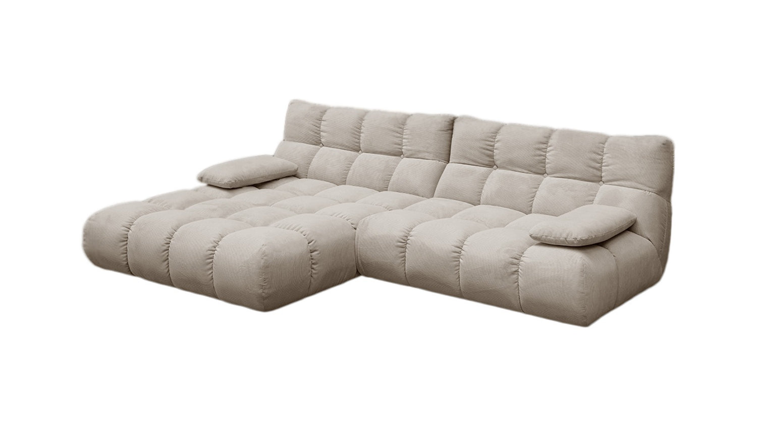 KAWOLA Sofa VIVIEN Ecksofa Feincord beige