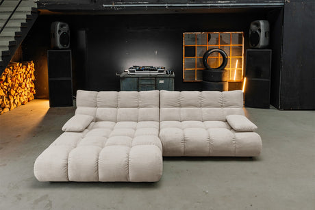 KAWOLA Sofa VIVIEN Ecksofa Feincord beige
