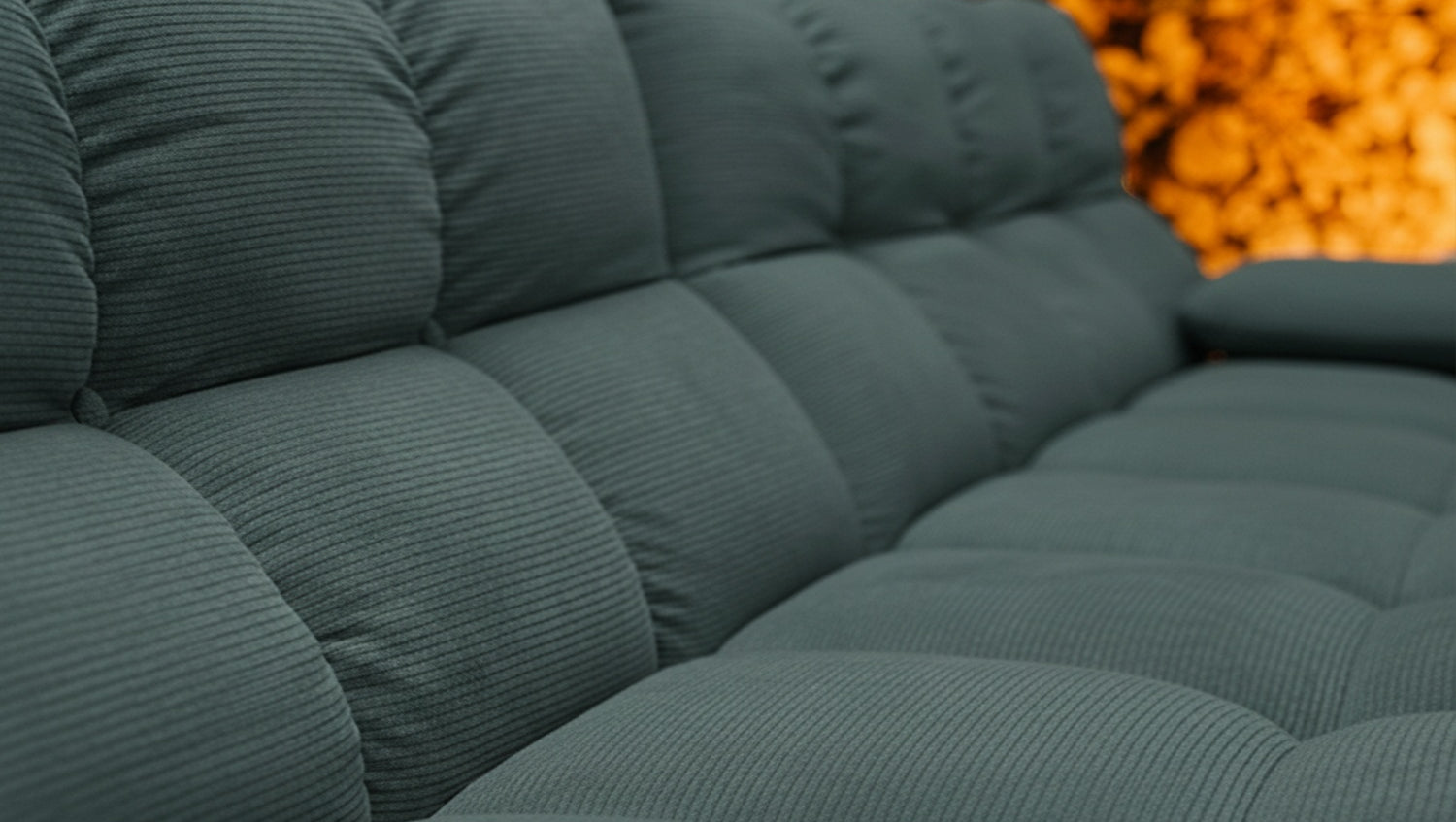 KAWOLA Sofa VIVIEN Ecksofa Feincord grün