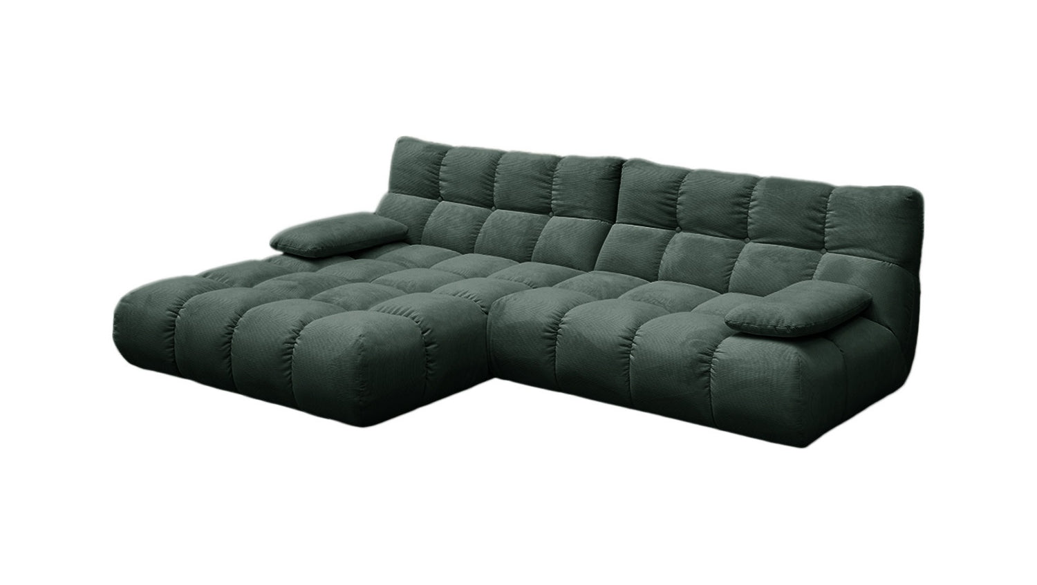KAWOLA Sofa VIVIEN Ecksofa Feincord grün