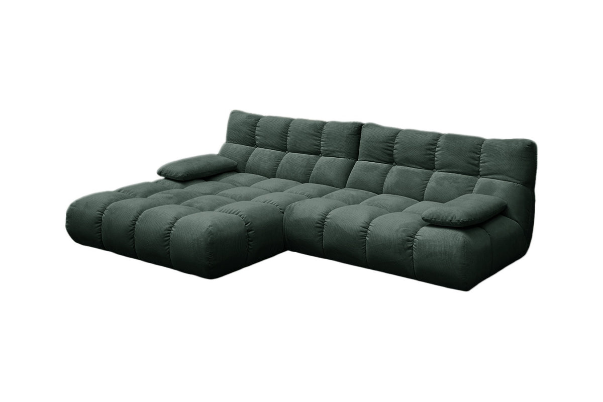 KAWOLA Sofa VIVIEN Ecksofa Feincord grün