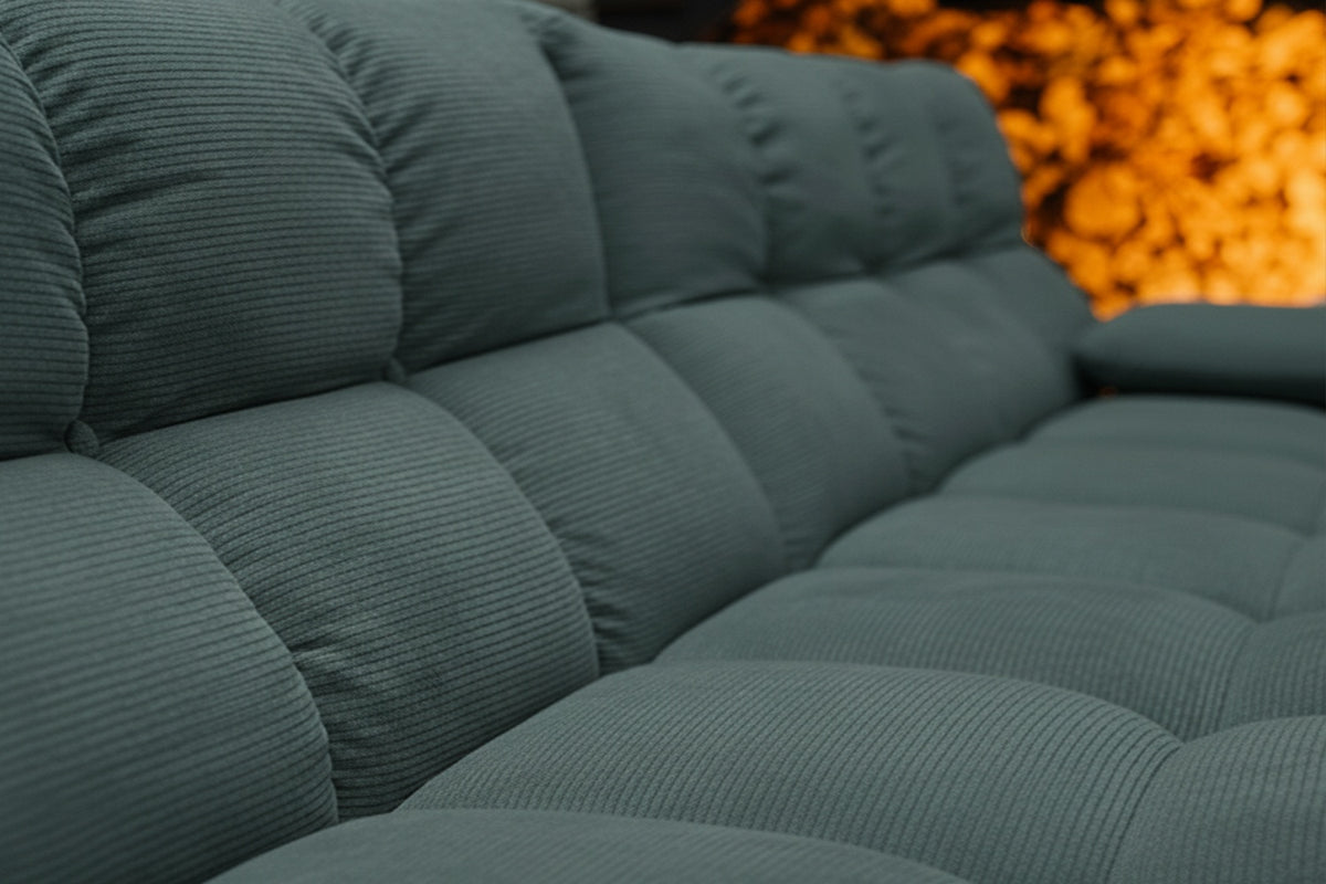 KAWOLA Sofa VIVIEN Ecksofa Feincord grün