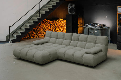 KAWOLA Sofa VIVIEN Ecksofa Feincord olivgrün, Links