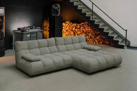 KAWOLA Sofa VIVIEN Ecksofa Feincord olivgrün, Rechts