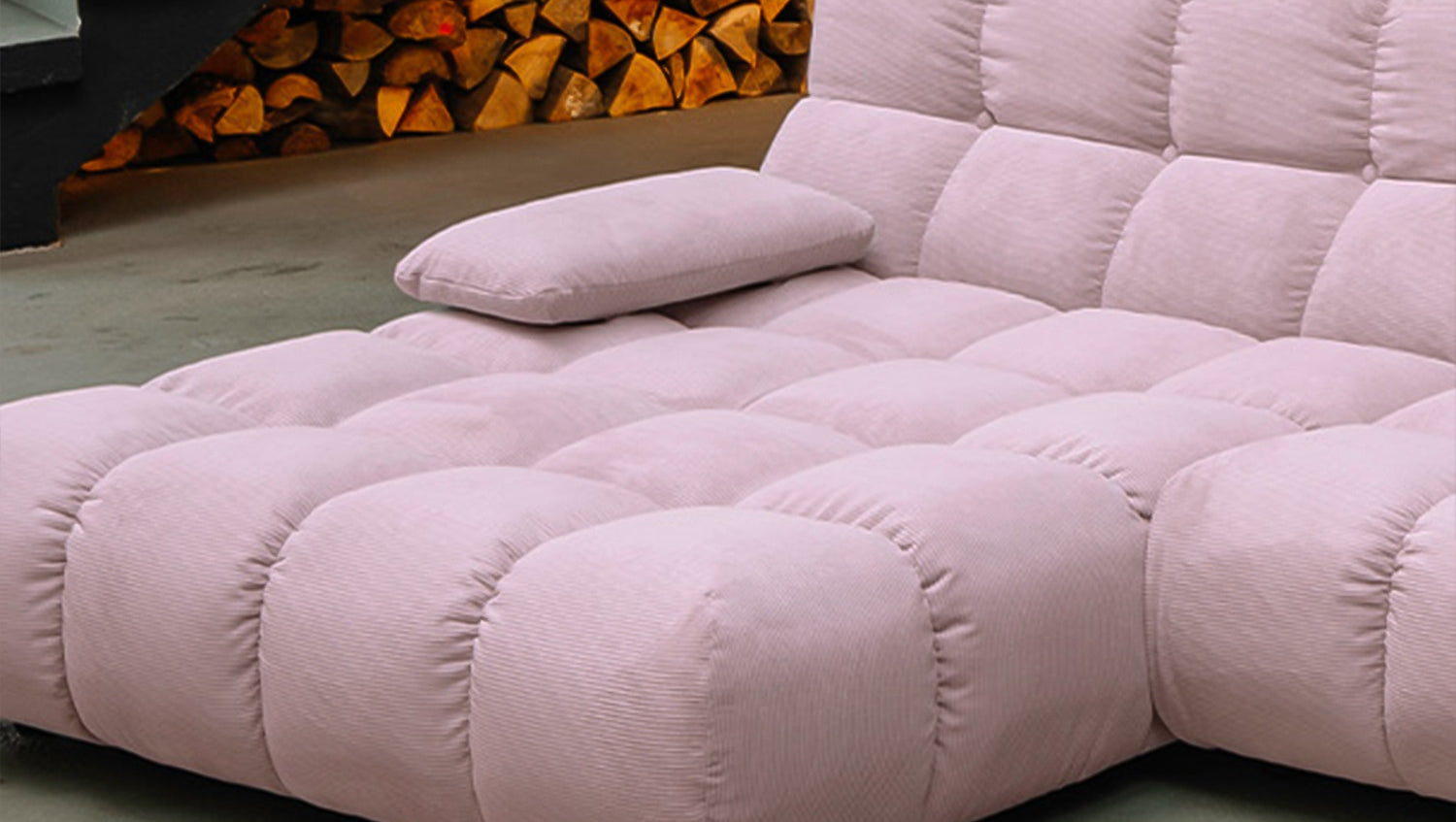 KAWOLA Sofa VIVIEN Ecksofa Feincord rosa
