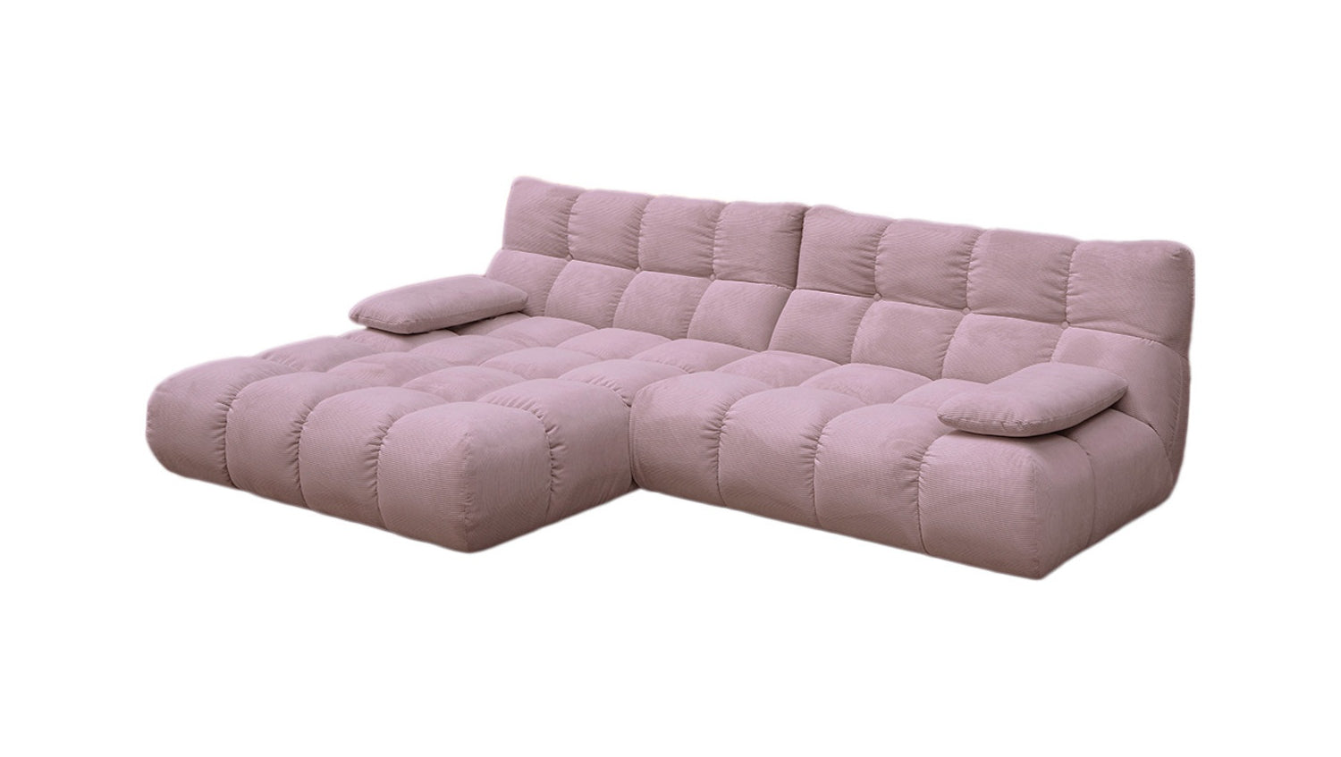 KAWOLA Sofa VIVIEN Ecksofa Feincord rosa
