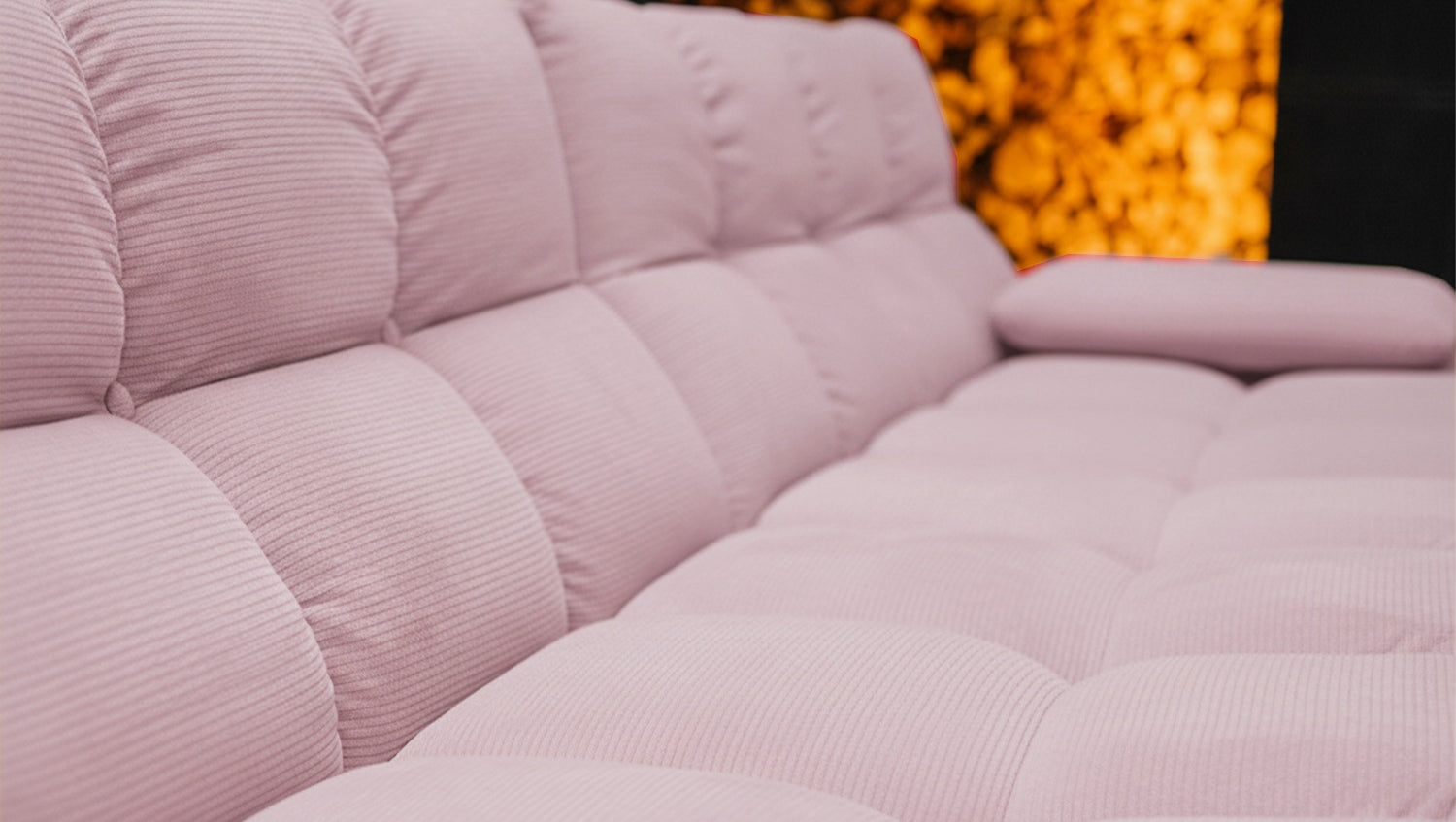 KAWOLA Sofa VIVIEN Ecksofa Feincord rosa