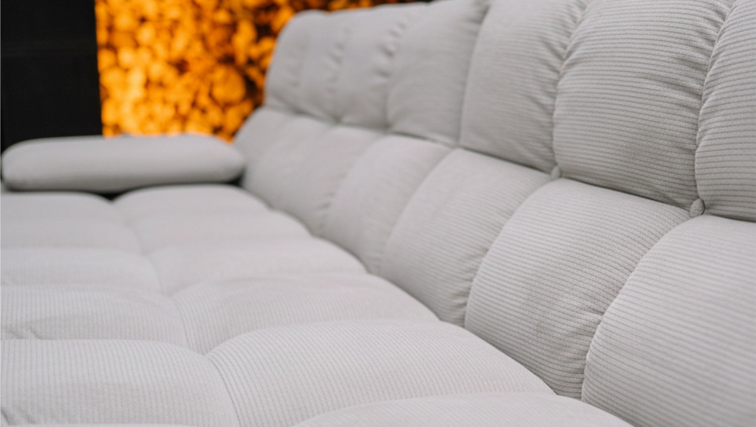 KAWOLA Sofa VIVIEN Ecksofa Feincord silber