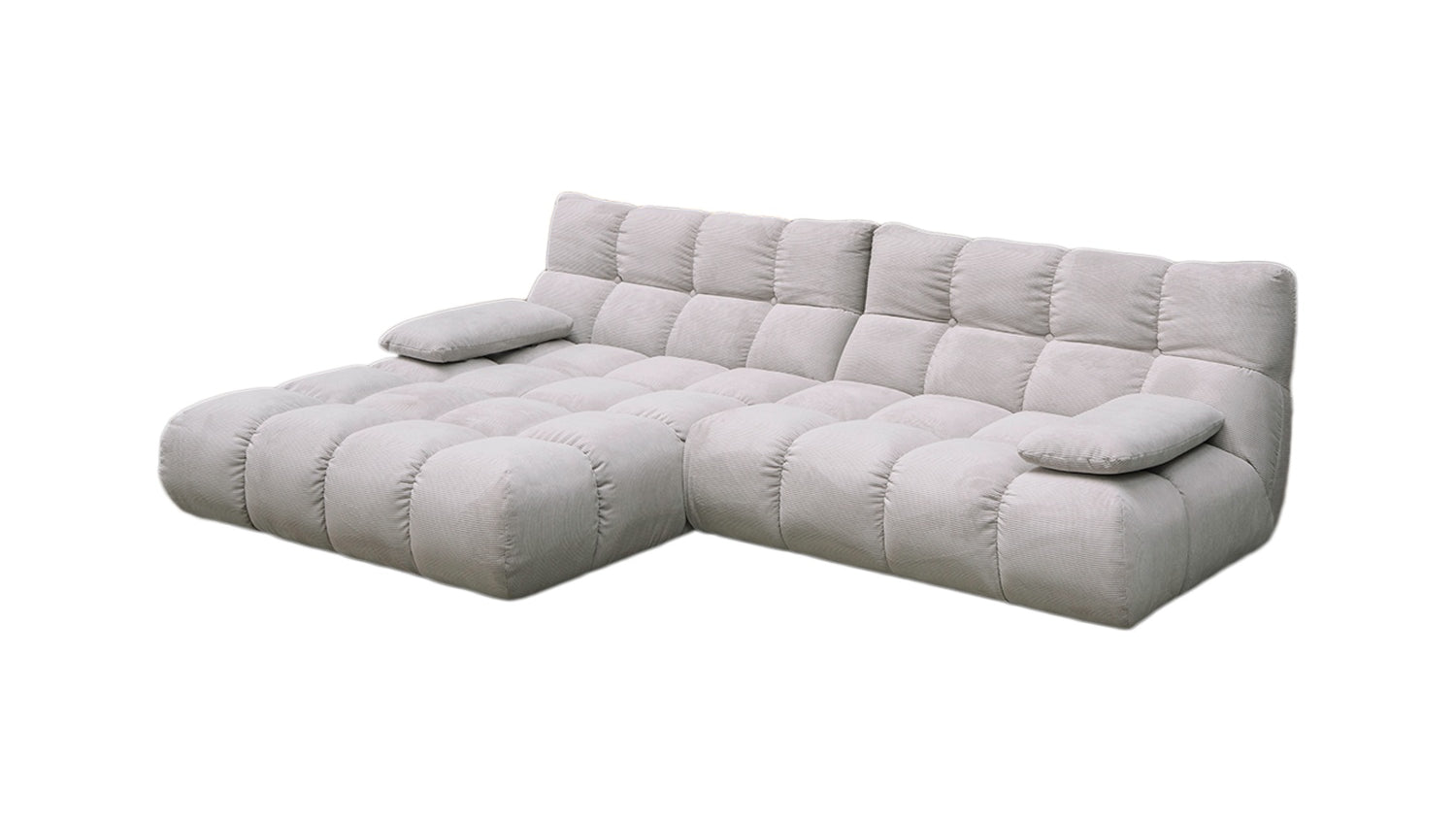 KAWOLA Sofa VIVIEN Ecksofa Feincord silber