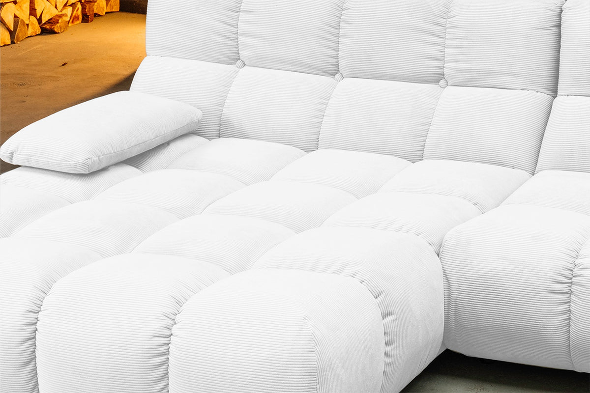 KAWOLA Sofa VIVIEN Ecksofa Feincord weiß
