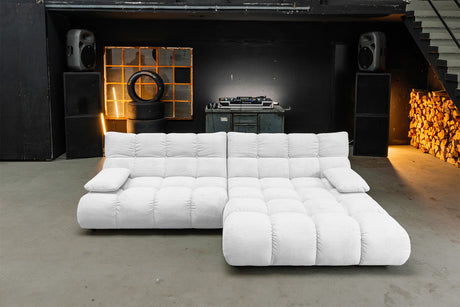 KAWOLA Sofa VIVIEN Ecksofa Feincord weiß