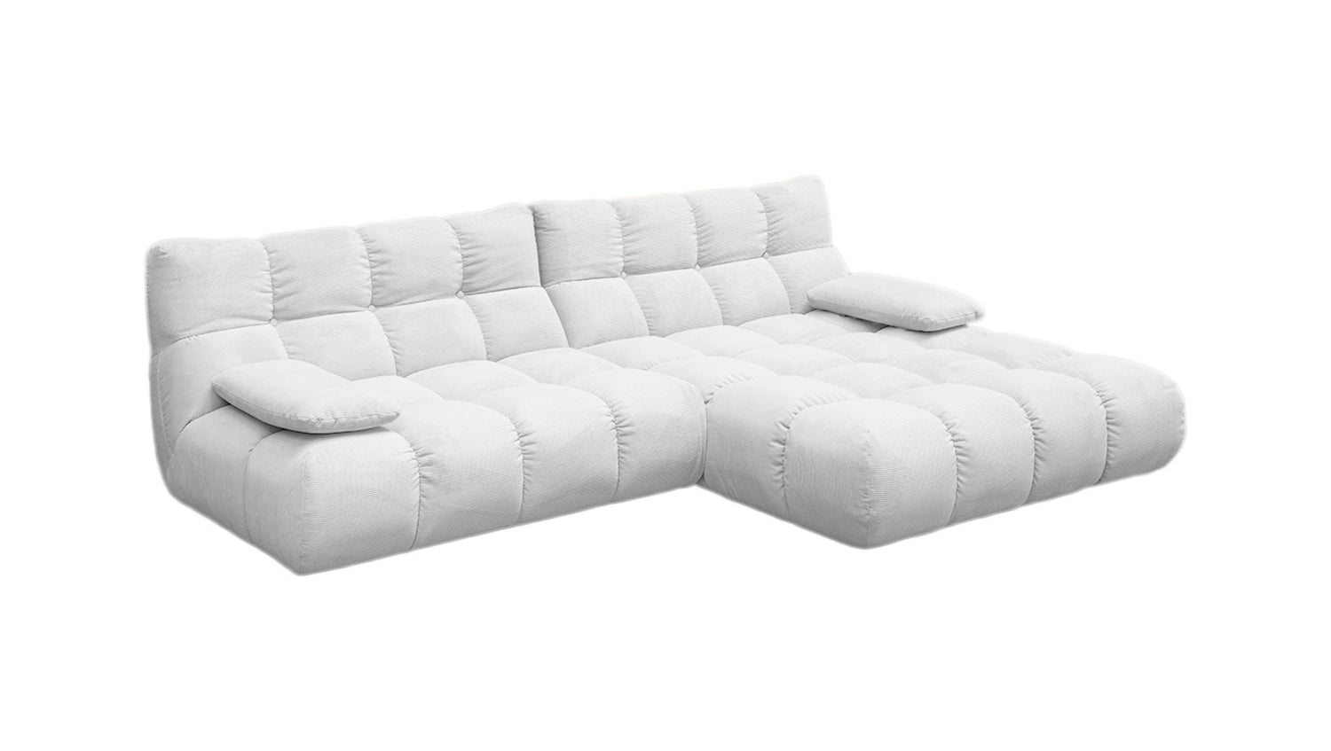 KAWOLA Sofa VIVIEN Ecksofa Feincord weiß