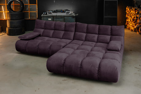 KAWOLA Sofa VIVIEN Ecksofa Velvet purple