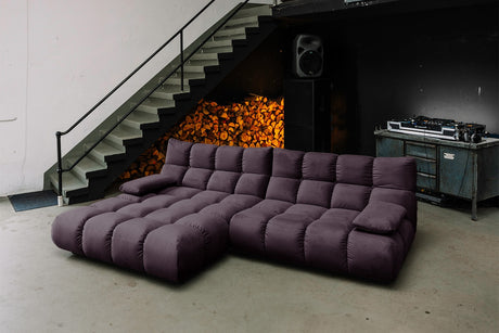 KAWOLA Sofa VIVIEN Ecksofa Velvet purple, Links