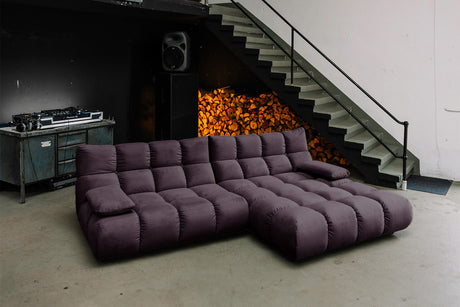 KAWOLA Sofa VIVIEN Ecksofa Velvet purple, Rechts