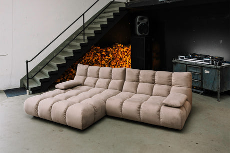 KAWOLA Sofa VIVIEN Ecksofa Velvet sand, Links