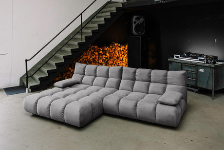 KAWOLA Sofa VIVIEN Ecksofa Velvet stone, Links