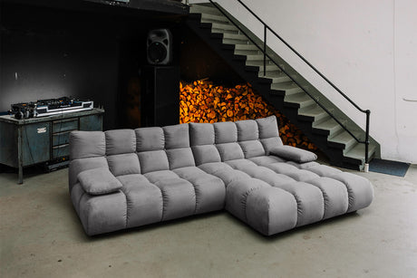 KAWOLA Sofa VIVIEN Ecksofa Velvet stone, Rechts