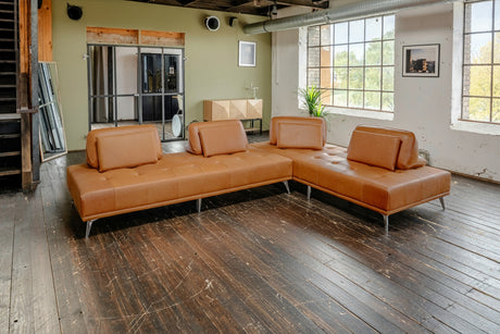KAWOLA Sofa WIOLO Ecksofa Leder cognac