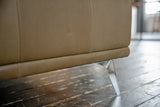KAWOLA Sofa WIOLO Ecksofa Leder mit Hocker camel