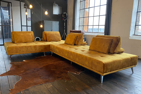 KAWOLA Sofa WIOLO Ecksofa velvet cognac