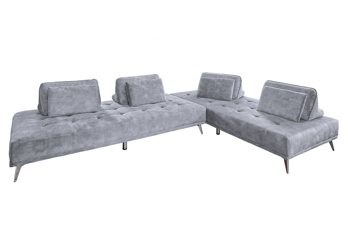 KAWOLA Sofa WIOLO Ecksofa velvet grau