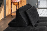 KAWOLA Sofa WIOLO Ecksofa velvet mit Hocker anthrazit