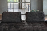 KAWOLA Sofa WIOLO Ecksofa velvet mit Hocker anthrazit