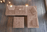 KAWOLA Sofa WIOLO Ecksofa velvet mit Hocker taupe